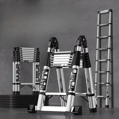 HomyDIY™ A‑Frame Telescopic Ladder – Multi-Purpose Aluminum Extension