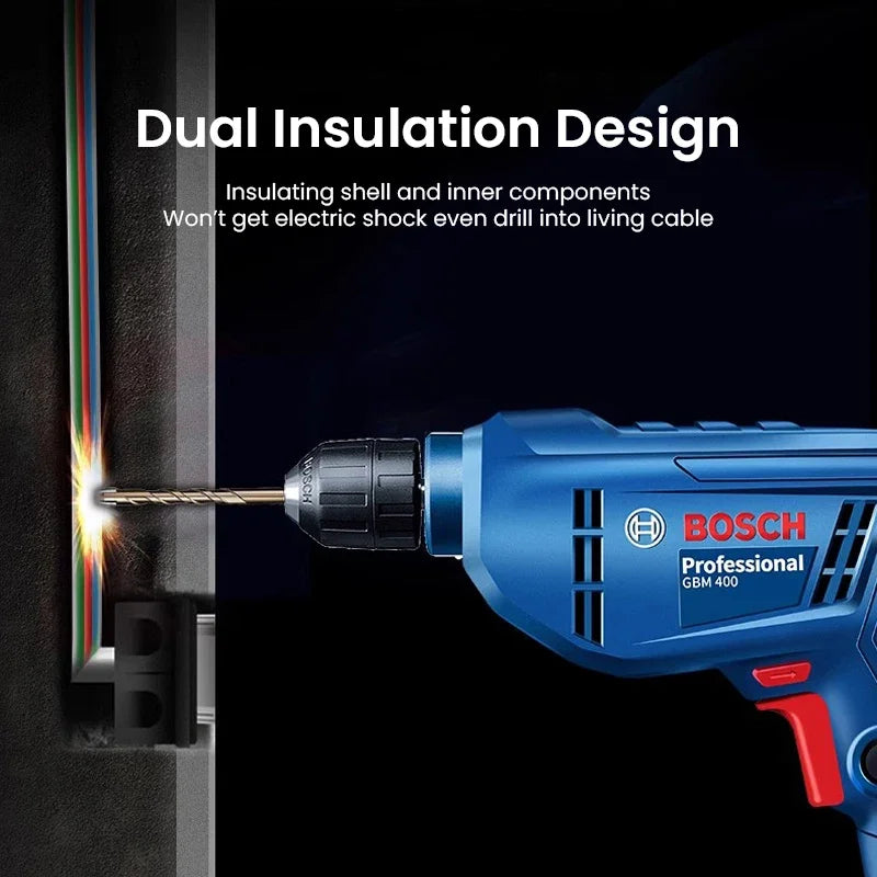 HomyDIY™ Bosch GBM 400KL Electric Drill – 400W Compact Corded Tool with Carrying Case