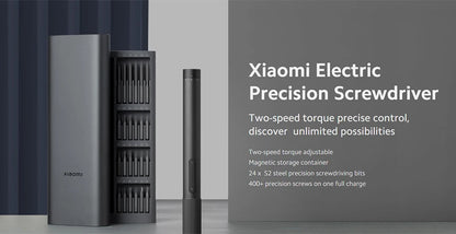 HomyDIY™ Xiaomi Mijia Electric Precision Screwdriver Kit – 24 Magnetic Bits for Phone, PC & Home Repair
