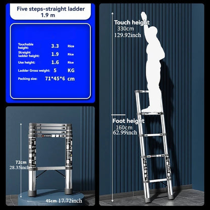 HomyDIY™ A‑Frame Telescopic Ladder – Multi-Purpose Aluminum Extension